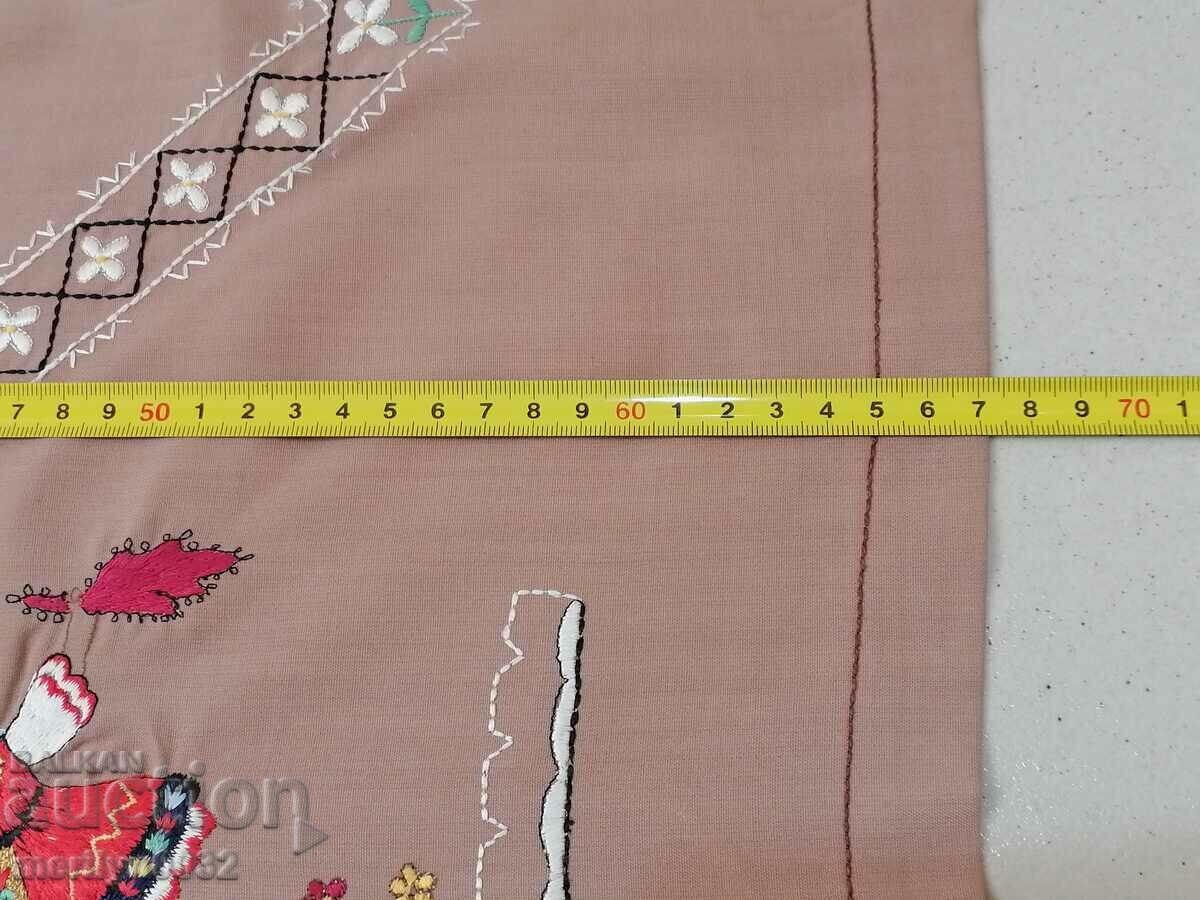 Old embroidered check, tablecloth, milo, Bulgarian embroidery - 6