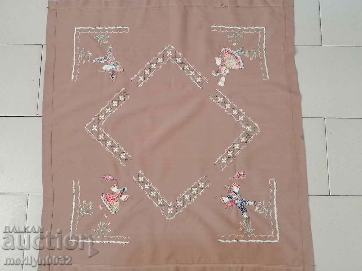 Old embroidered check, tablecloth, milo, Bulgarian embroidery - 7