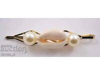 Vintage καρφίτσα / φουρκέτα με κοχύλι