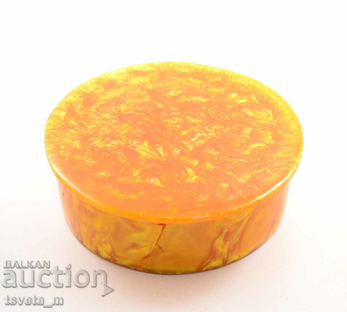 Licitație CUTIE DE BIJUTERII VECHE CATALIN BACELIT PLASTIC CHIHIMBAR