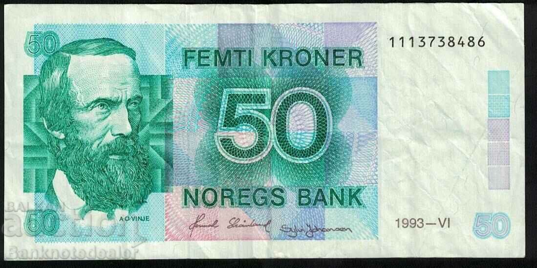 Norway 50 Kroner 1993 Pick 42e Ref 8486