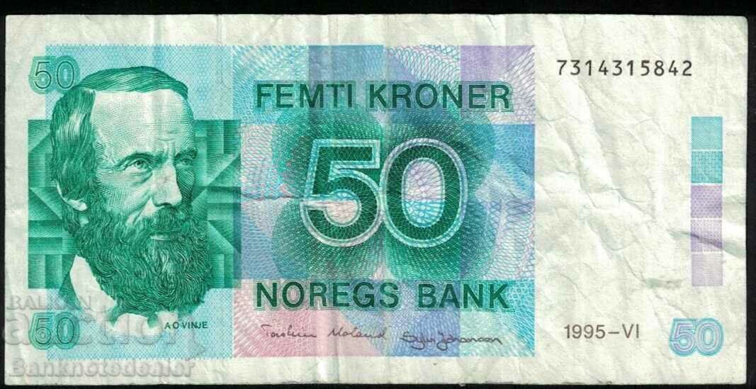 Norway 50 Kroner 1995 Pick 42e Ref 5852