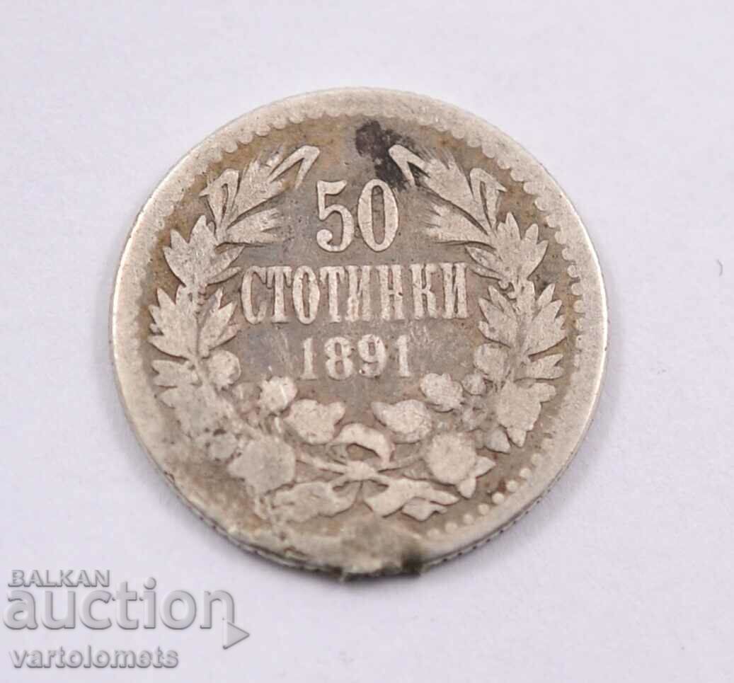 50 λεπτά 1891 - Βουλγαρία