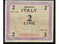 Italy Allied Military 2 λίρες 1943 Pick M12b Ref 8715