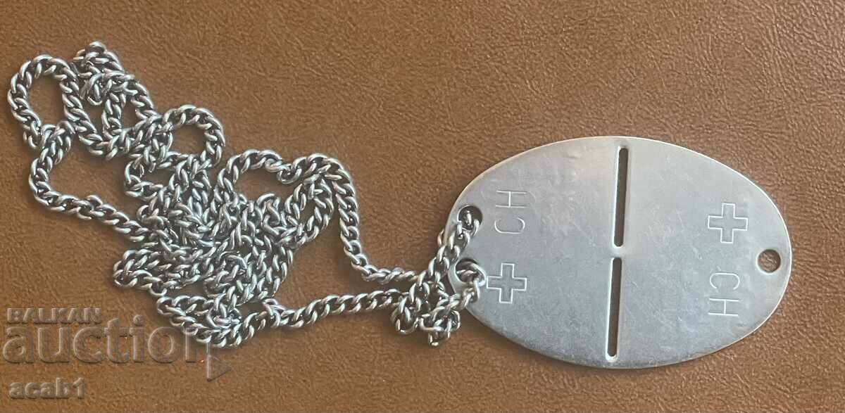 Аукцион Войнишки Жетон с данни Швейцария Аукцион Войнишки Жетон с данни Швейцария