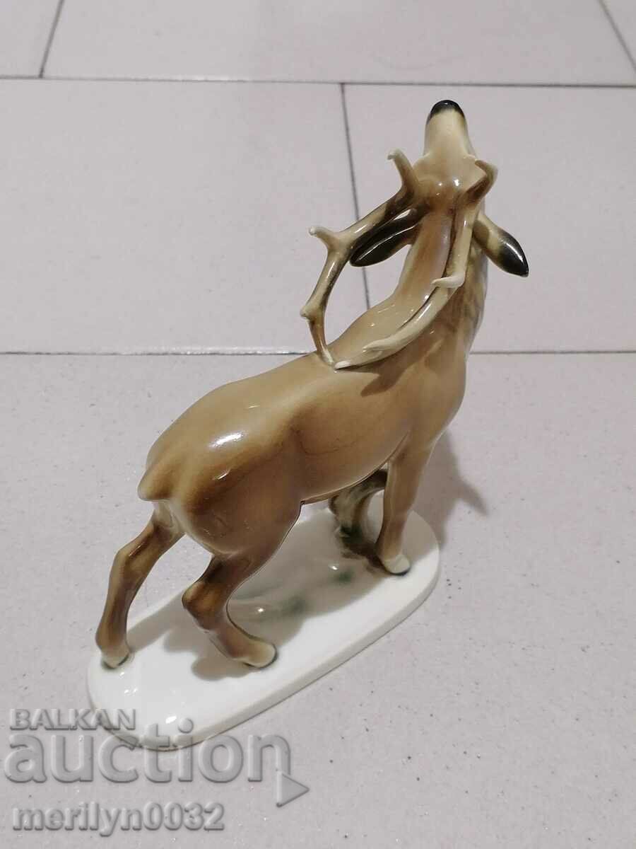 Auction  Figure statuette of deer porcelain GERMANY