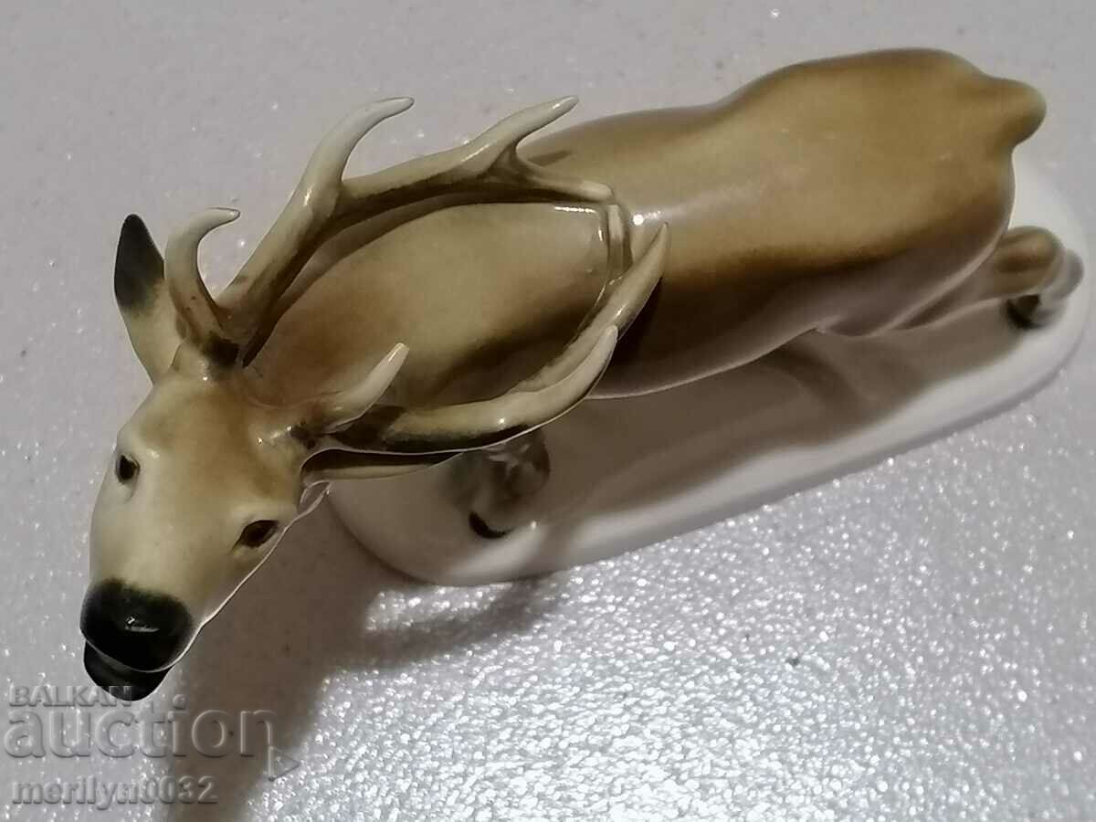 Figure statuette of deer porcelain GERMANY - 5
