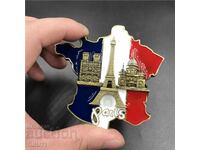 Магнит за хладилник Франция , Париж , айфелова кула , знаме
