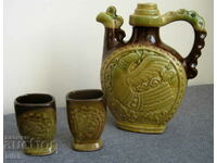 Old wine service folk themed ceramics