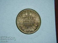 20 Lire 1867 Vaticana - AU (Gold)