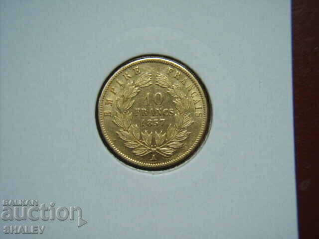 Delivery of 10 Francs 1857 A France (10 francs France) - AU (gold)