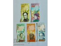 Lot 5x (five) banknotes Venezuela.