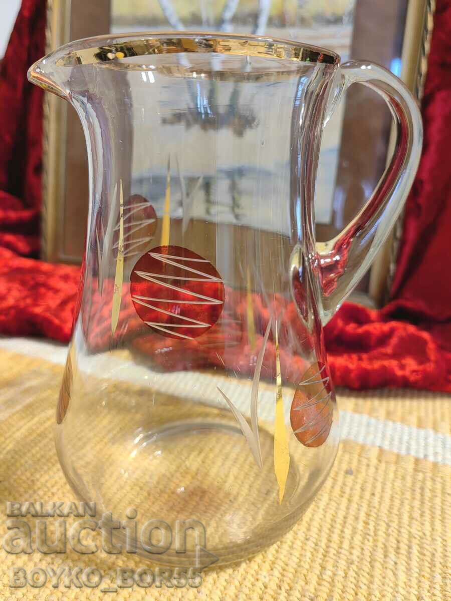 Δημοπρασία Όμορφη βουλγαρική γυάλινη κανάτα Sots Δημοπρασία Όμορφη βουλγαρική γυάλινη κανάτα Sots