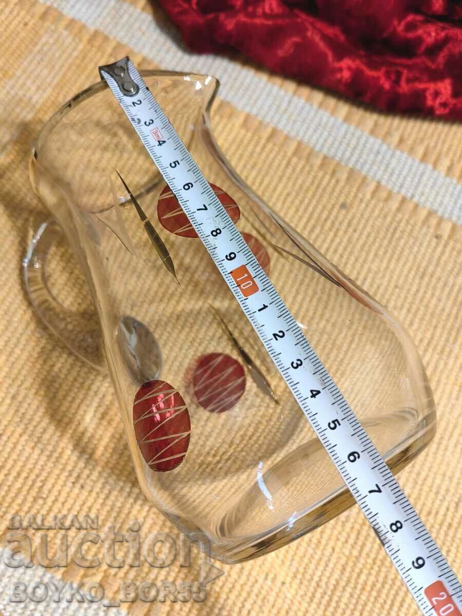 Παράδοση Όμορφη βουλγαρική γυάλινη κανάτα Sots Παράδοση Όμορφη βουλγαρική γυάλινη κανάτα Sots