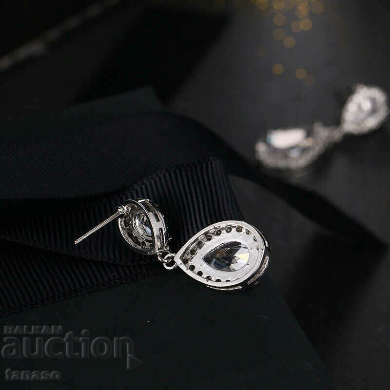 Σκουλαρίκια με κιτρίνη και ζιργκόν, σταγόνες, επάργυρα - 5 Σκουλαρίκια με κιτρίνη και ζιργκόν, σταγόνες, επάργυρα - 5