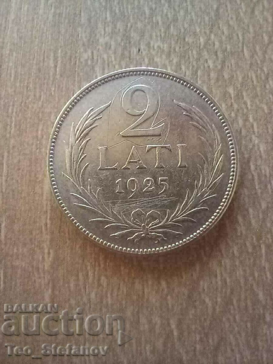 2 lats 1925 Letonia