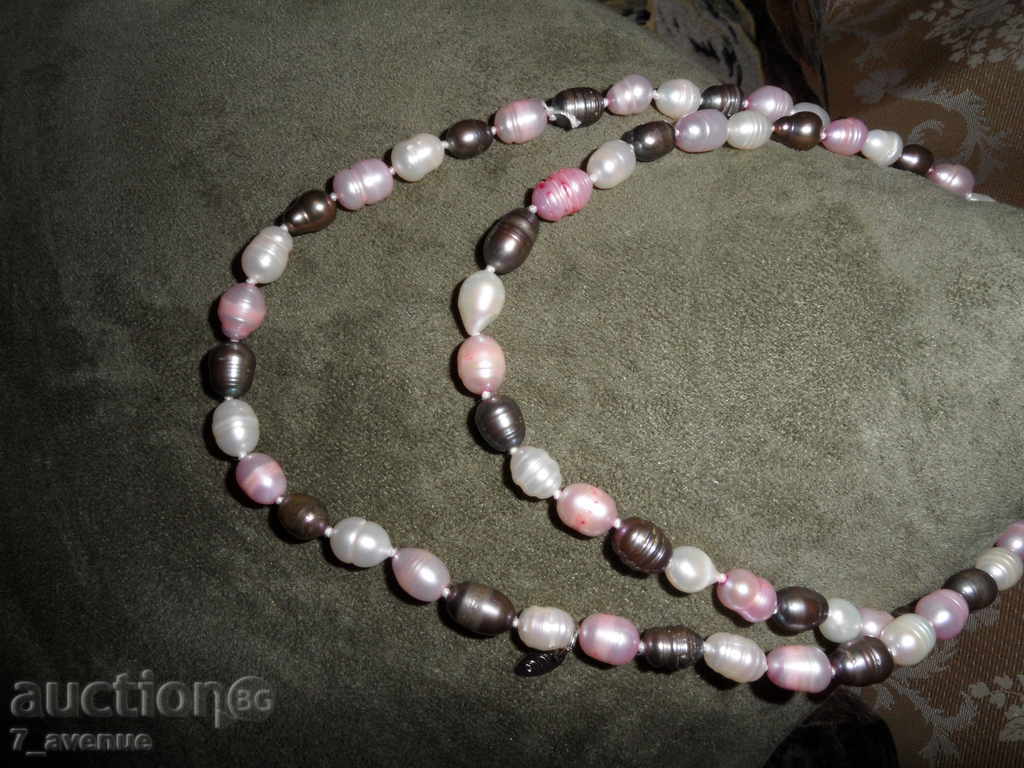 NECKLACE / NECKLACE of natural pearls in 3 colors - 5