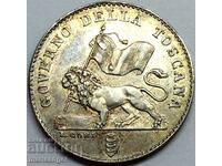 Fiorino 1859 Florence Provisional Government Italy Patina R!
