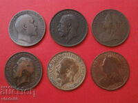 Lotul 1 penny 1895,1901,1910,1912,1919 și 1920