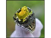 Ring with citrine, silver plated