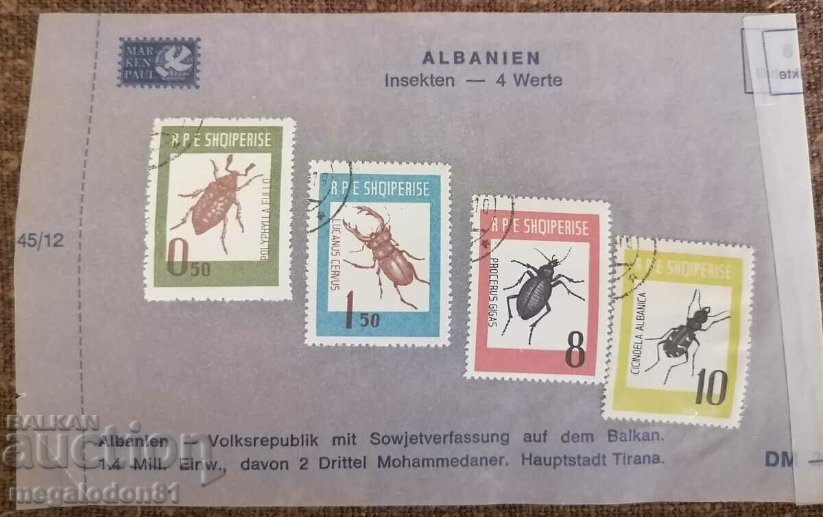 Albania - insecte, serie ștampilată