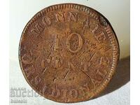 ΓΑΛΛΙΑ ΠΟΛΥ ΣΠΑΝΙΟ ΝΟΜΙΣΜΑ 10 CENTIMES 1814 / LOUIS XVIII