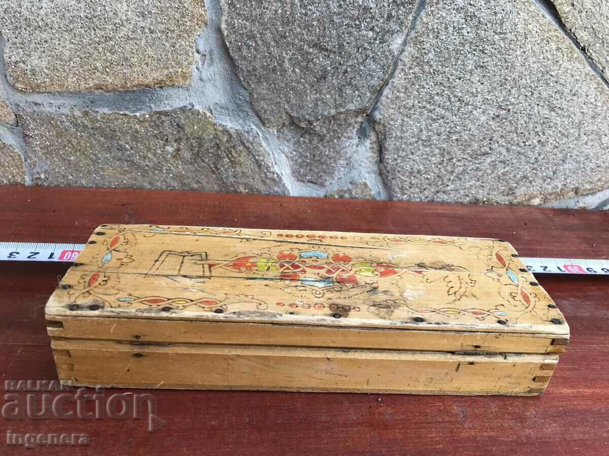 BOX PENCIL CASE ANTIQUE FROM SOCA PYROGRAPH DRAWING - 6