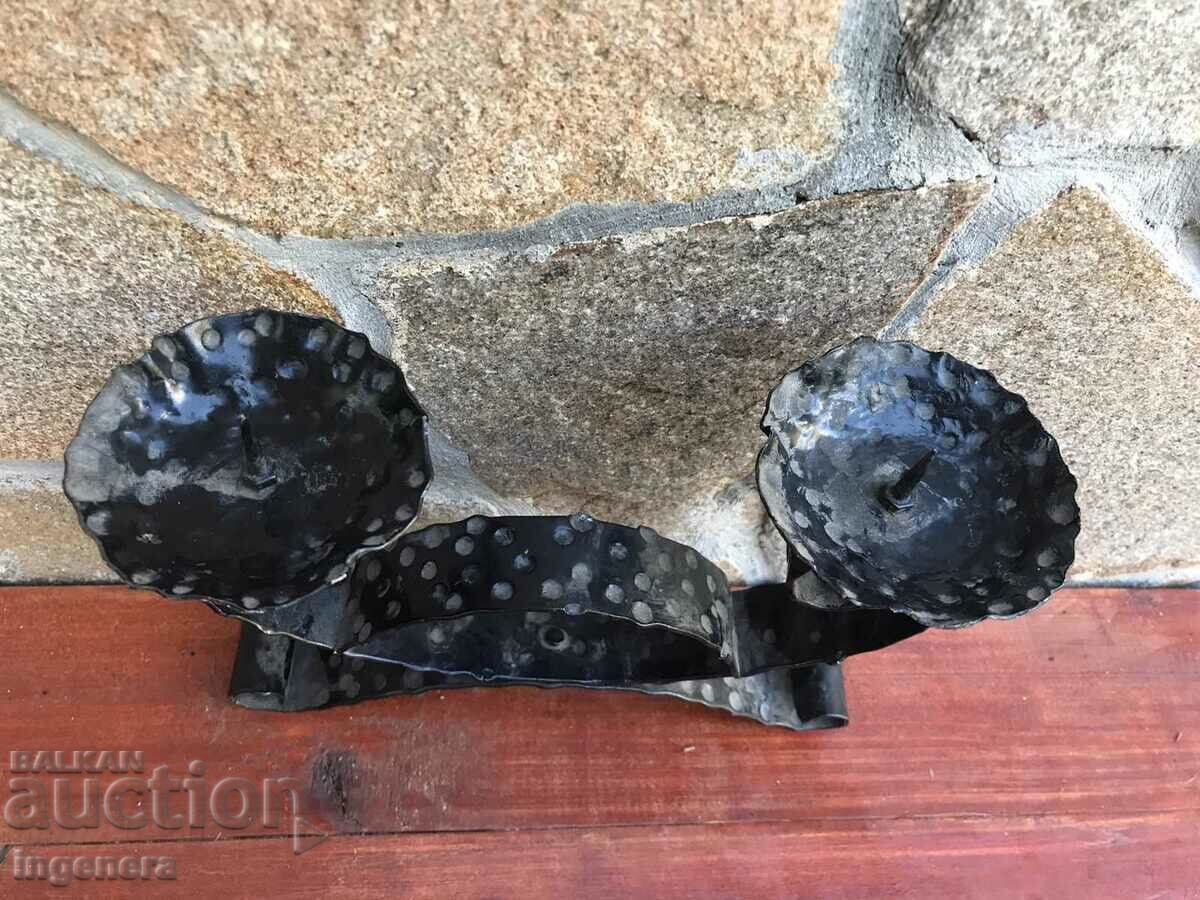 Auction CANDLESTICK WROUGHT IRON METAL OLD Auction CANDLESTICK WROUGHT IRON METAL OLD
