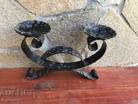 CANDLESTICK WROUGHT IRON METAL OLD