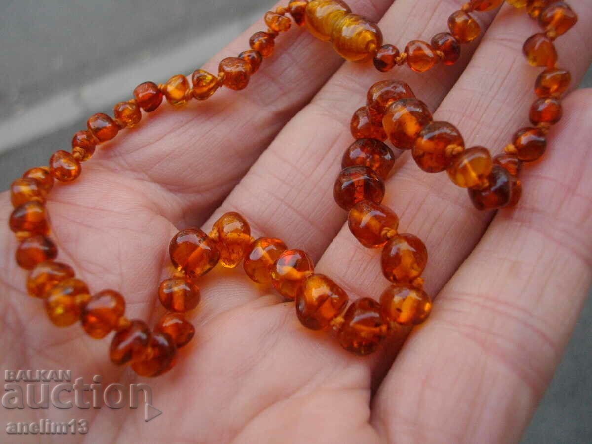 OLD CHILDREN'S NECKLACE NECKLACE NATURAL BALTIC AMBER with price 35.00 BGN | € 17.90 OLD CHILDREN'S NECKLACE NECKLACE NATURAL BALTIC AMBER with price 35.00 BGN | € 17.90