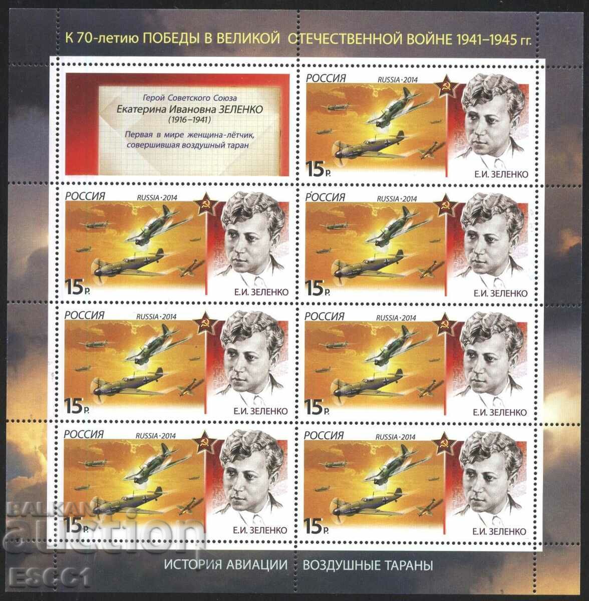 Auction  Clean stamps small sheets Aviation Airplanes Pilots 2014 Russia