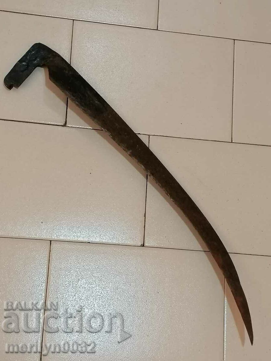 Old hand-forged mowing scythe, wrought iron with price 44.00 BGN | € 22.50 Old hand-forged mowing scythe, wrought iron with price 44.00 BGN | € 22.50