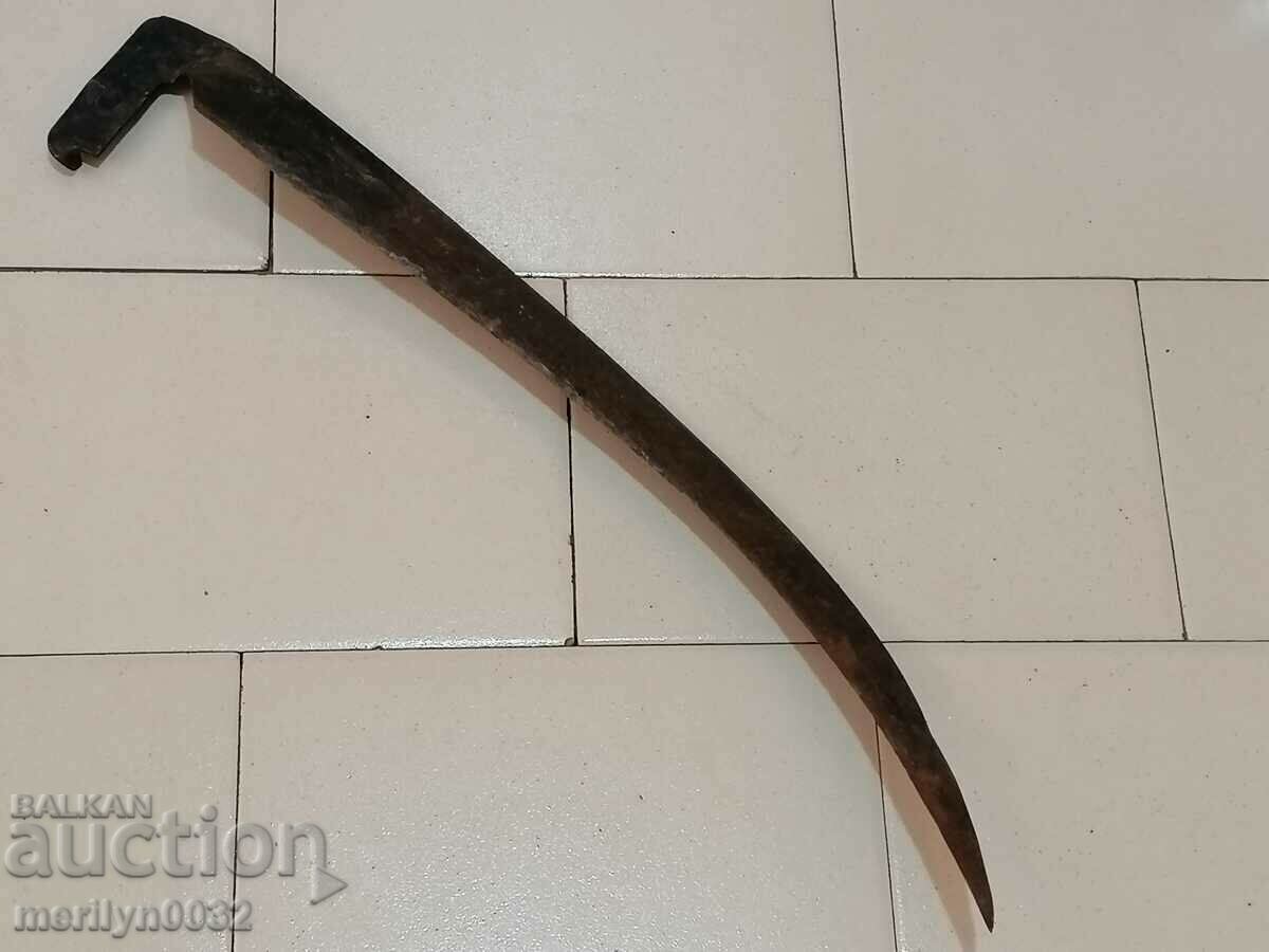 Old hand-forged mowing scythe, wrought iron - 5 Old hand-forged mowing scythe, wrought iron - 5