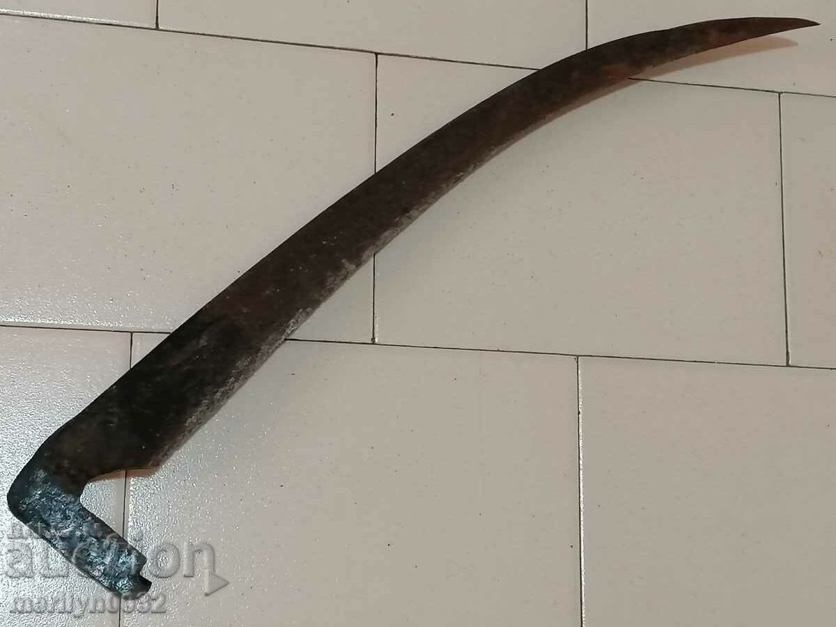 Old hand-forged mowing scythe, wrought iron - 6 Old hand-forged mowing scythe, wrought iron - 6