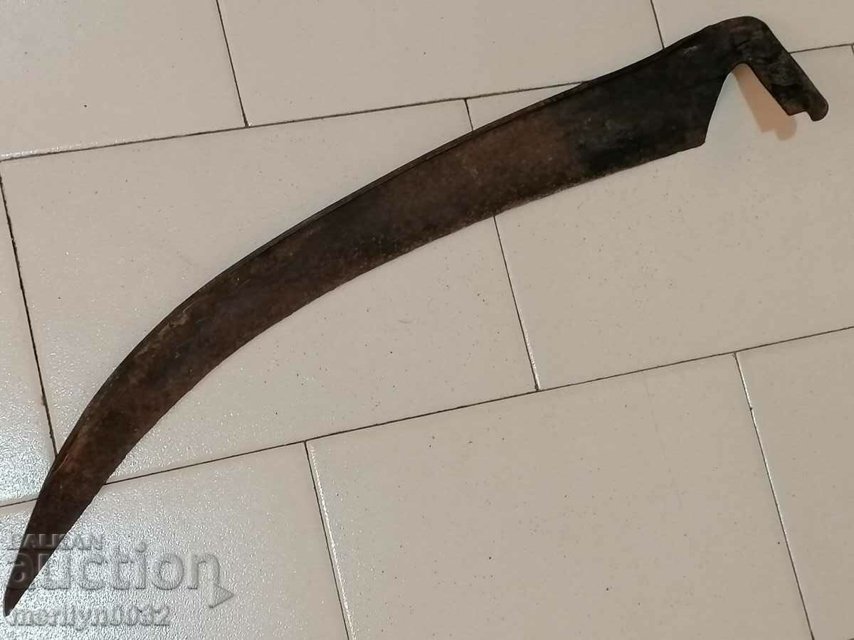Old hand-forged mowing scythe, wrought iron - 7 Old hand-forged mowing scythe, wrought iron - 7