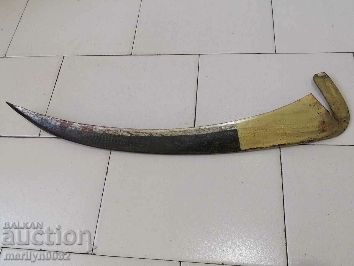 Old hand-forged mowing scythe, wrought iron - 6 Old hand-forged mowing scythe, wrought iron - 6