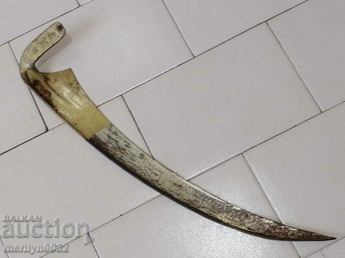 Old hand-forged mowing scythe, wrought iron - 7 Old hand-forged mowing scythe, wrought iron - 7