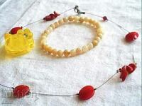 beautiful necklace of natural coral bracelet presten murano