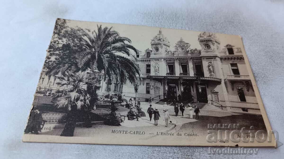 Postcard Monte-Carlo L'Entree du Casino