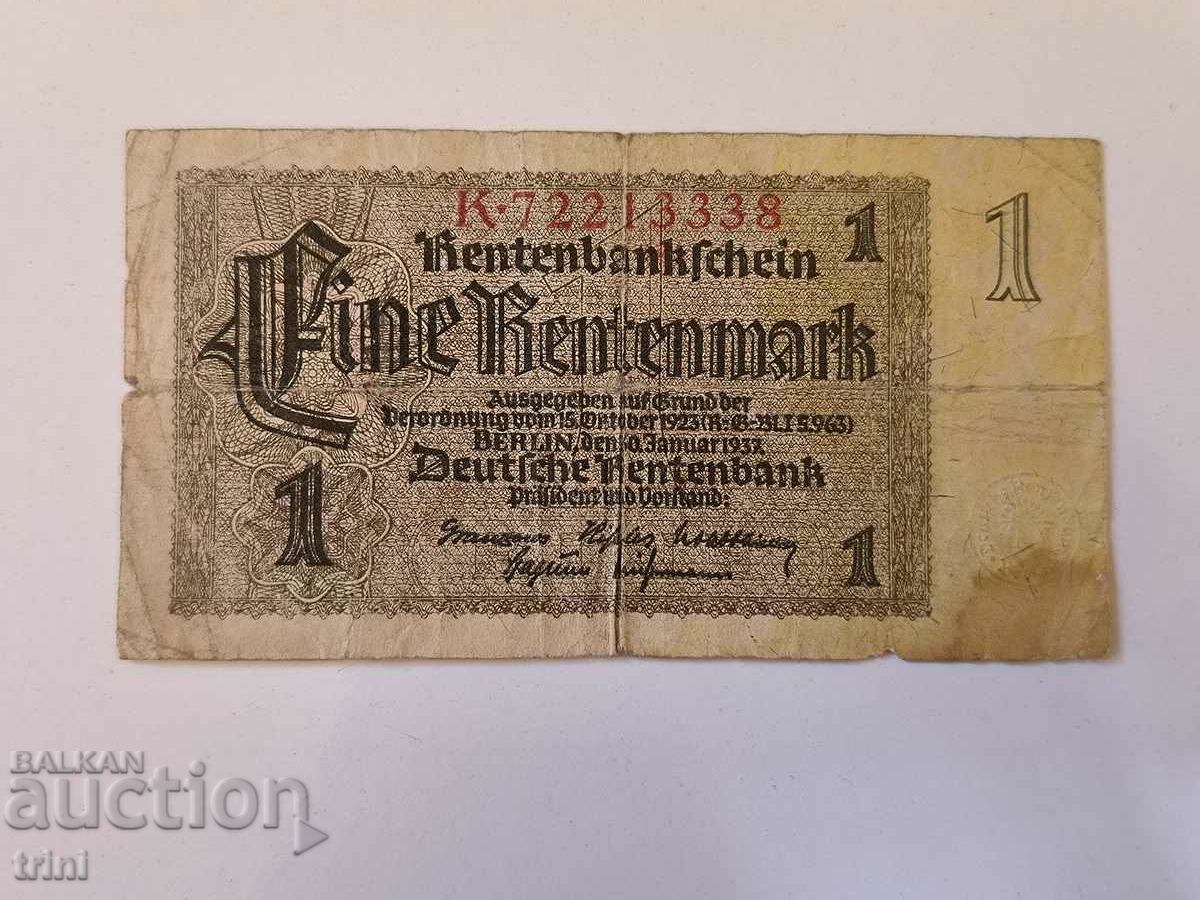 Германия 1 рентен марка 1923 година г35