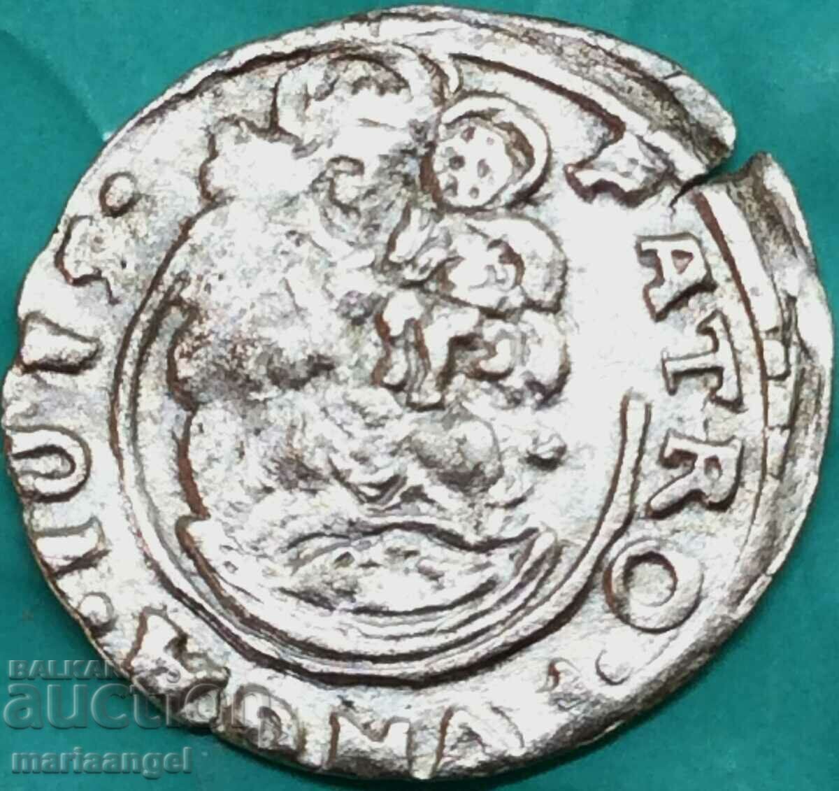 Ungaria 1 denar Bela II Madona argint maghiar