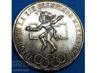 Mexico 1968 25 pesos Olympics 22.5g silver