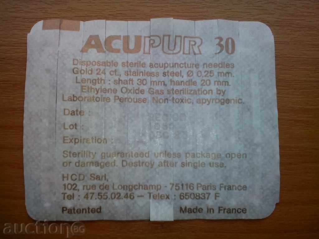 Delivery of *$*Y*$* GOLD 24 CT GOLD 24 CT - ACUPUNCTURE NEEDLES *$*Y*$*