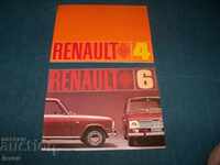 Două broșuri publicitare vechi pentru Renault 4 și Renault 6
