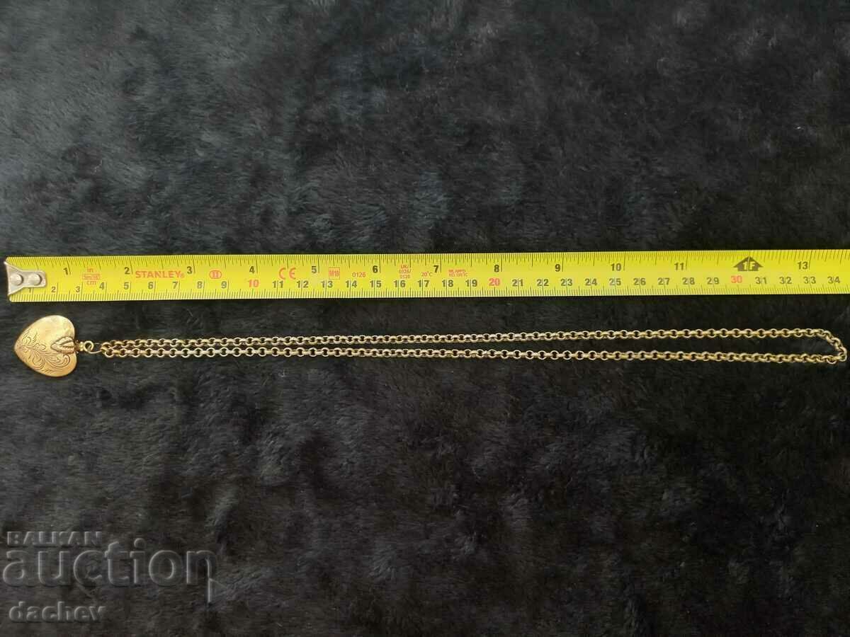 Gold-plated cordon engraved heart folk necklace costume jewelry - 6 Gold-plated cordon engraved heart folk necklace costume jewelry - 6