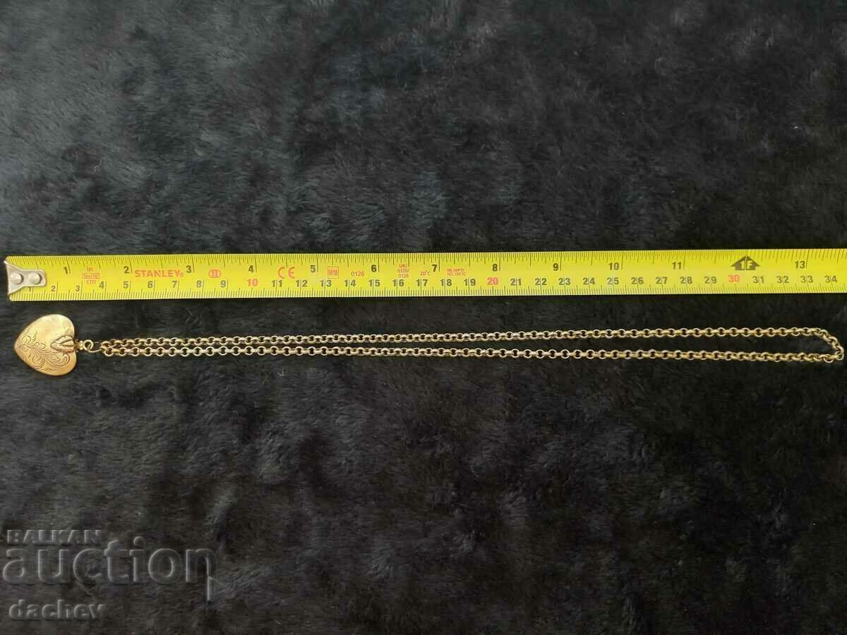 Κόσμημα στολής λαϊκό κολιέ καρδούλα με επιχρυσωμένο κορδόνι - 6