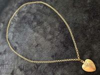Gold-plated cordon engraved heart folk necklace costume jewelry