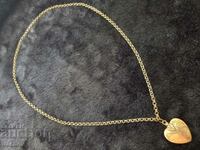 Gold-plated cordon engraved heart folk necklace costume jewelry