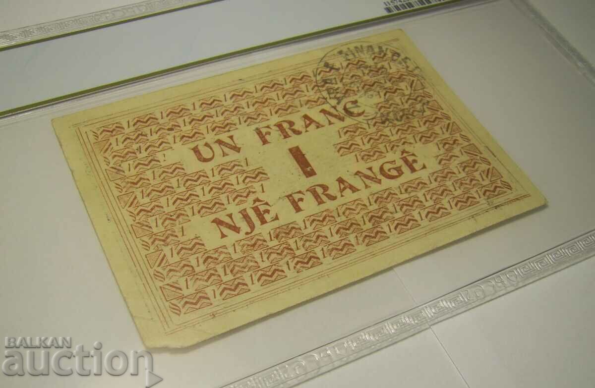 Delivery of Albania 1 Franc 1917 AU50 PCGS Banknote