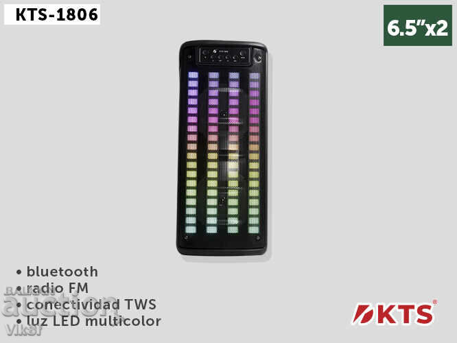Double Karaoke speaker 2x6.5" KTS-1806, Bt, FM, USB, Sd/TF with price 72.50 BGN | € 37.07